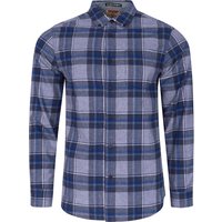 Shirts Napoli Brushed Flannel Checked Shirt in Estate Blue Shirts Napoli Brushed Flannel Checked Shirt in Estate Blue