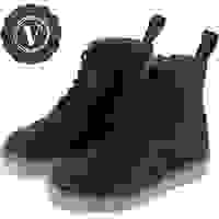 Sidney Vegan Brogue Kids Boot Black Synthetic Leather Sidney Vegan Brogue Kids Boot Black Synthetic Leather