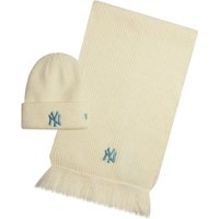 New York Yankees MLB Cream Beanie & Scarf Set New Era Cap adult unisex New York Yankees MLB Cream Beanie & Scarf Set New Era Cap adult unisex