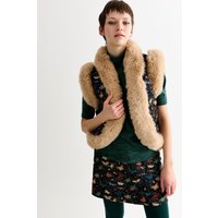 Dominica Butterfly Ball Jacquard Faux Fur Trimmed Waistcoat Multicoloured Dominica Butterfly Ball Jacquard Faux Fur Trimmed Waistcoat Multicoloured
