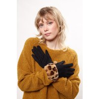 Louche Cadhla Faux Suede And Fur Cuffed Touch Screen Gloves Louche Cadhla Faux Suede And Fur Cuffed Touch Screen Gloves
