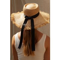 Louche Lorraine Wide Brimmed Ribboned Straw Hat Louche Lorraine Wide Brimmed Ribboned Straw Hat