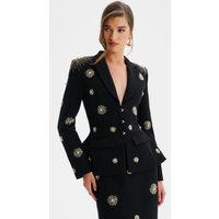 Lavish Alice LOVISA Star Hand Embellished Sculptured Blazer In Black M Lavish Alice LOVISA Star Hand Embellished Sculptured Blazer In Black M