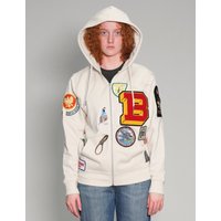 LIMITED EDITION Patched Zip Hoodie in Ecru LIMITED EDITION Patched Zip Hoodie in Ecru