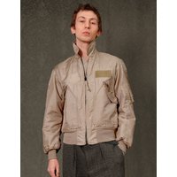 AF Beige Flight Bomber Jacket in Beige AF Beige Flight Bomber Jacket in Beige