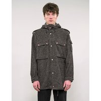 IMMORTAL Hooded Parka in Tweed Charcoal and Black IMMORTAL Hooded Parka in Tweed Charcoal and Black
