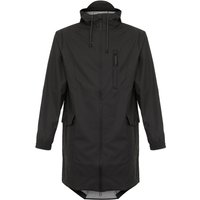 Rains Black Parka Coat L Rains Black Parka Coat L