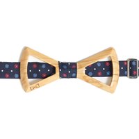 Marzullo Blue Flower Wooden Bow Tie One Size Marzullo Blue Flower Wooden Bow Tie One Size