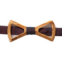 Marzullo Burgundy Polka Dot Silk Wooden Bow Tie One Size