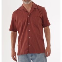 None Of The Above Made in Italy Mini Gingham Open Collar Shirt – Red None Of The Above Made in Italy Mini Gingham Open Collar Shirt – Red