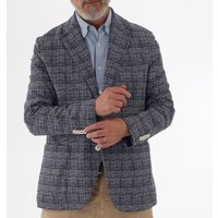 Circolo Blue & White Checked Blazer Circolo Blue & White Checked Blazer