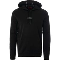 Boss Hooded sweatshirt in interlock cotton with logo-tape sleeves – Black Boss Hooded sweatshirt in interlock cotton with logo-tape sleeves – Black