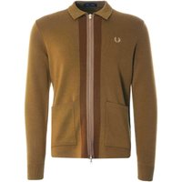 Fred Perry Zip Through Cardigan – Dark Caramel Fred Perry Zip Through Cardigan – Dark Caramel