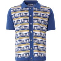 Far Afield Zigger Short Sleeve Cardigan – Blue Multi Far Afield Zigger Short Sleeve Cardigan – Blue Multi