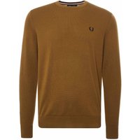 Fred Perry Classic Crew Neck Jumper – Dark Caramel Fred Perry Classic Crew Neck Jumper – Dark Caramel
