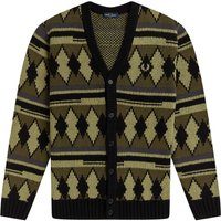 Fred Perry Chunky Jacquard Cardigan – Sage Green Fred Perry Chunky Jacquard Cardigan – Sage Green