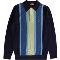 Gabicci Vintage Fiennes Long Sleeve Polo Top – Navy Gabicci Vintage Fiennes Long Sleeve Polo Top – Navy