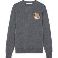 Maison Kitsune Mini Fox Head Intarsia Comfort Jumper – Dark Grey Maison Kitsune Mini Fox Head Intarsia Comfort Jumper – Dark Grey