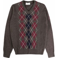 Pringle of Scotland V Neck Argyle Jumper – Dark Brown Pringle of Scotland V Neck Argyle Jumper – Dark Brown