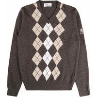 Pringle of Scotland V Neck Argyle Jumper – Dark Brown Pringle of Scotland V Neck Argyle Jumper – Dark Brown