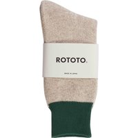 RoToTo Socks Double Face Crew Neck Socks – Beige and Green RoToTo Socks Double Face Crew Neck Socks – Beige and Green