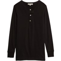 Merz b Schwanen Button Facing Deep Henley Long Sleeve Shirt Merz b Schwanen Button Facing Deep Henley Long Sleeve Shirt