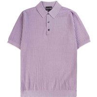 Emporio Armani Knitted Polo Shirt – Vertical Purple Emporio Armani Knitted Polo Shirt – Vertical Purple