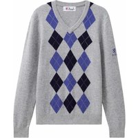 Pringle of Scotland V Neck Argyle Jumper – Light Grey Pringle of Scotland V Neck Argyle Jumper – Light Grey