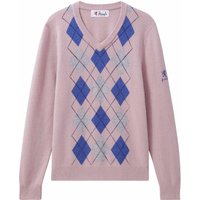 Pringle of Scotland V Neck Argyle Jumper – Dusty Pink Pringle of Scotland V Neck Argyle Jumper – Dusty Pink