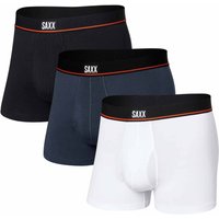 Saxx Underwear Non-Stop Stretch Cotton Pack Trunks – Black, Navy and White Saxx Underwear Non-Stop Stretch Cotton Pack Trunks – Black, Navy and White