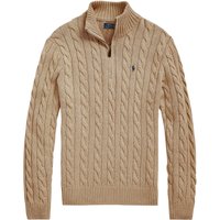 Polo Ralph Lauren Cable-Knit Quarter-Zip Jumper – Brown Polo Ralph Lauren Cable-Knit Quarter-Zip Jumper – Brown