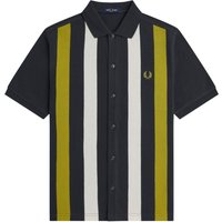 Fred Perry Panelled Button Through Polo Shirt – Black Fred Perry Panelled Button Through Polo Shirt – Black
