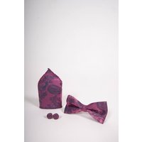 Pink paisley Bow Tie Set-Bow tie, pocket square, Cufflinks. Pink paisley Bow Tie Set-Bow tie, pocket square, Cufflinks.