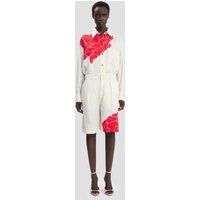 Victoria Beckham Tailored Shorts In Red Floral Print Victoria Beckham Tailored Shorts In Red Floral Print