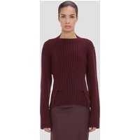 Victoria Beckham Ribbed Jumper In Acai Victoria Beckham Ribbed Jumper In Acai