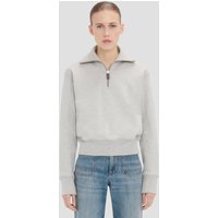 Victoria Beckham Half Zip Sweatshirt In Grey Marl Victoria Beckham Half Zip Sweatshirt In Grey Marl