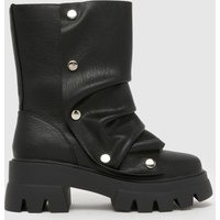 Azalea Wang Bharti Ruched Combat Boots in Black