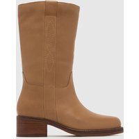 schuh Delany Leather Calf Boots in Tan