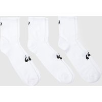 ASICS Quarter Socks Pack in White & Black, Printed, Fabric, Size: .- ASICS Quarter Socks Pack in White & Black, Printed, Fabric, Size: .-