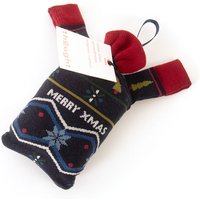 Thought Hangable Happy Christmas Organic Cotton Socks – Navy Blue – –
