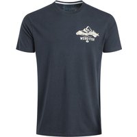 Weird Fish Mountain Valley Back Print Graphic Shirt Navy Size
