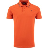 Weird Fish Dylan Organic Cotton Tipped Collar Polo Shirt Rust Leaves Size