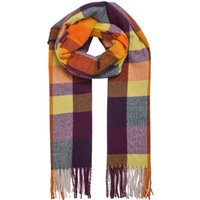 Weird Fish Badida Brushed Check Scarf Rust Leaves Size ONE