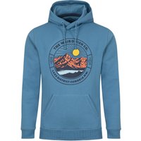 Weird Fish Bryant Front Print Graphic Popover Hoodie Washed Blue Size Weird Fish Bryant Front Print Graphic Popover Hoodie Washed Blue Size