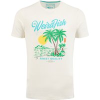 Weird Fish Palm Island Front Print Graphic Shirt Dusty White Size Weird Fish Palm Island Front Print Graphic Shirt Dusty White Size