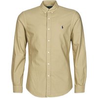Polo Ralph Lauren CHEMISE CINTREE SLIM FIT EN OXFORD LEGER TYPE CHINO COL BOUTONNE men’s Long sleeved Shirt in Beige Polo Ralph Lauren CHEMISE CINTREE SLIM FIT EN OXFORD LEGER TYPE CHINO COL BOUTONNE men’s Long sleeved Shirt in Beige