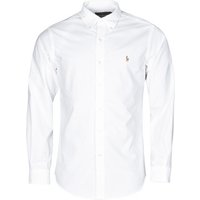 Polo Ralph Lauren CHEMISE AJTEE EN OXFORD COL BOUTONNE LOGO PONY PLAYER MULTICO men’s Long sleeved Shirt in White Polo Ralph Lauren CHEMISE AJTEE EN OXFORD COL BOUTONNE LOGO PONY PLAYER MULTICO men’s Long sleeved Shirt in White