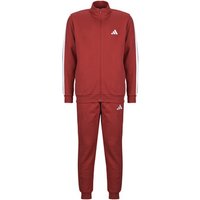 adidas Sportswear Basic -Stripes Fleece Track Suit men’s in Red adidas Sportswear Basic -Stripes Fleece Track Suit men’s in Red