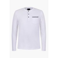 Enorsia Textured Jersey Long Sleeve Henley Shirt men’s in White