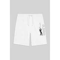 Enorsia Brush Back Fleece Printed Shorts men’s Shorts in White Enorsia Brush Back Fleece Printed Shorts men’s Shorts in White